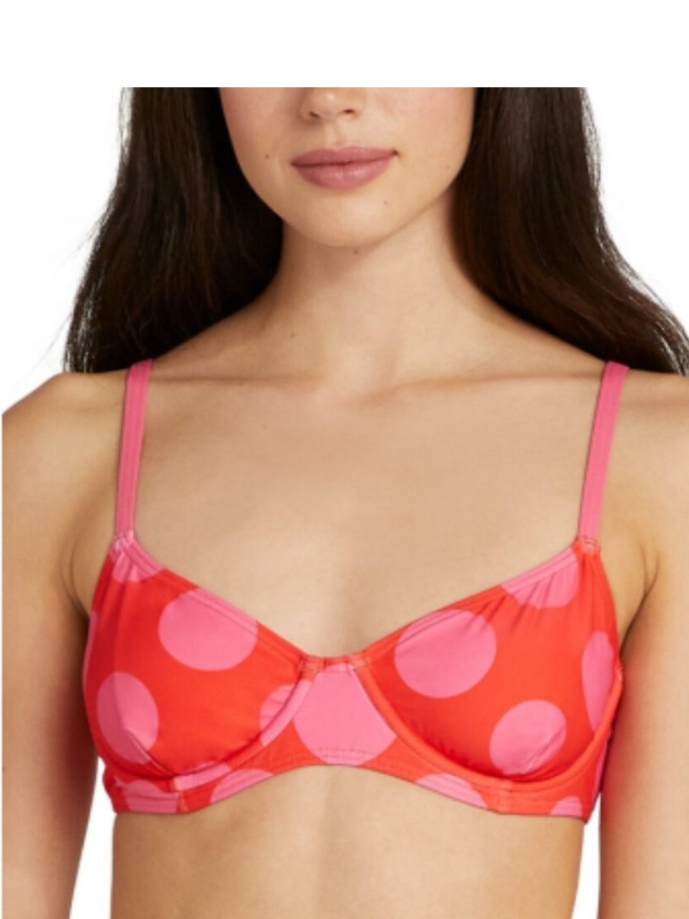 Kate Spade New York Women's Printed Underwired Bikini Top Flame Scarlet M